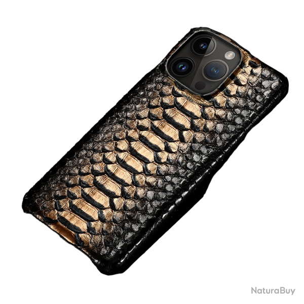 Coque Serpent Python Veritable pour iPhone, Couleur: Au Choix, Smartphone: iPhone 14