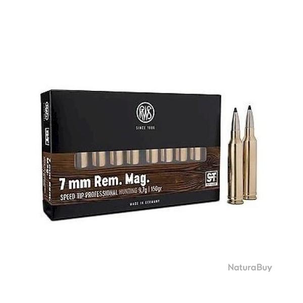 Munitions RWS 7mm Rem. Mag. Speed Tip Pro 9.7g 150gr x5 boites