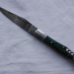 couteau Pradel Evolution - manche bois parkérisé vert longueur 22 cm - tire bouchon