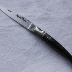 couteau laguiole bougna manche bois parkérisé gris/noir - longueur 19 cm.