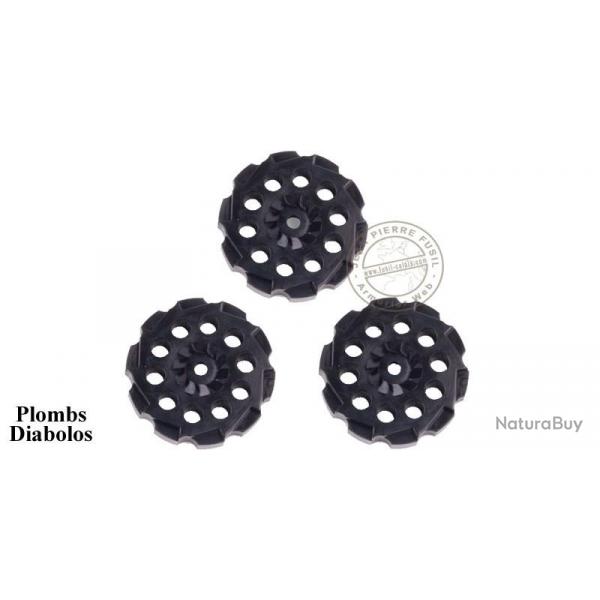 CROSMAN - Lot de 3 barillets pour revolver CO2 VIGILANTE 4,5mm Diabolos