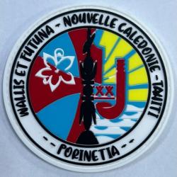 Patch WALLIS ET FUTUNA - NOUVELLE CAL- TAHITI - PORINETIA fond blanc