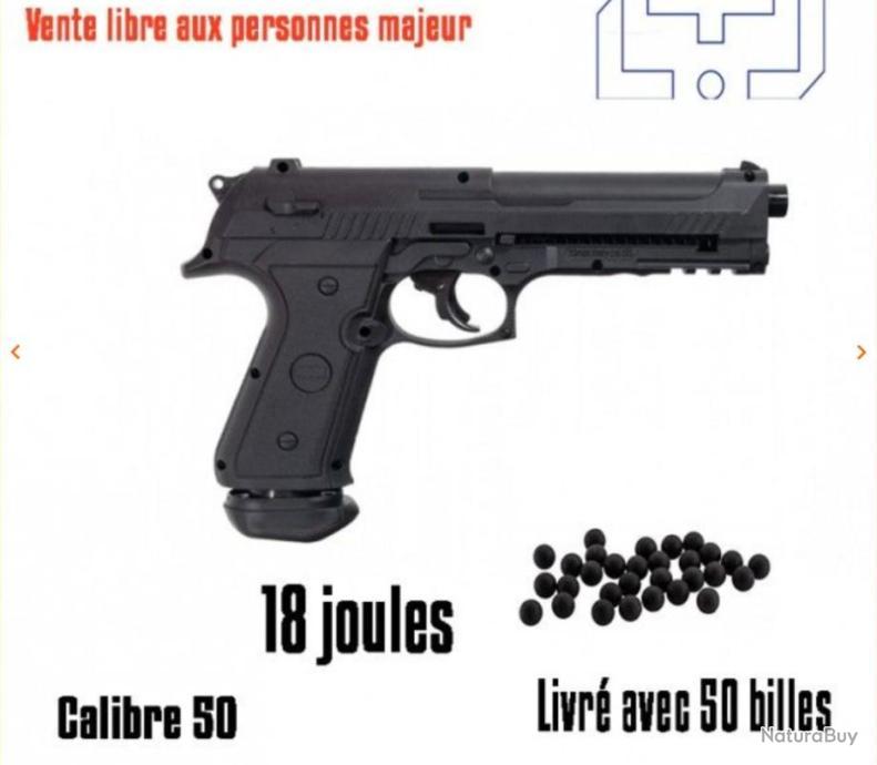 Pistolet balle caoutchouc LTL Alfa 1 - .50 caoutchouc (18 joules) -  SD-Equipements