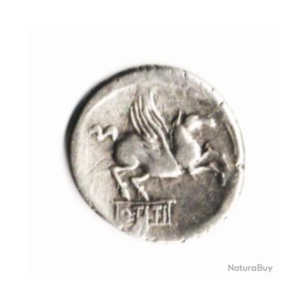 Autenthique Pice de Monnaie Romaine Rpubique TITIA Denier Argent RARE R1