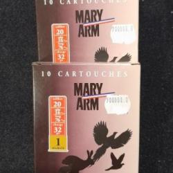 LOT DE 30 CARTOUCHES MARY ARM CAL 20 MAGNUM PLOMB 1 NICKELE