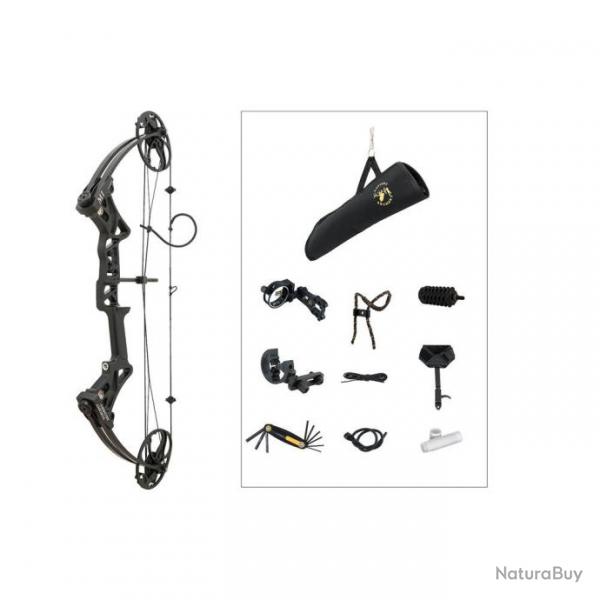 Kit Arc  poulie Topoint M1 Beginner RH Noir 19-30 pouces 20-70 lbs