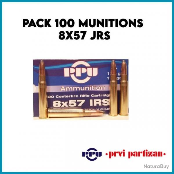 100 Cartouches Partizan 8x57jrs softpoint 12,7 G 