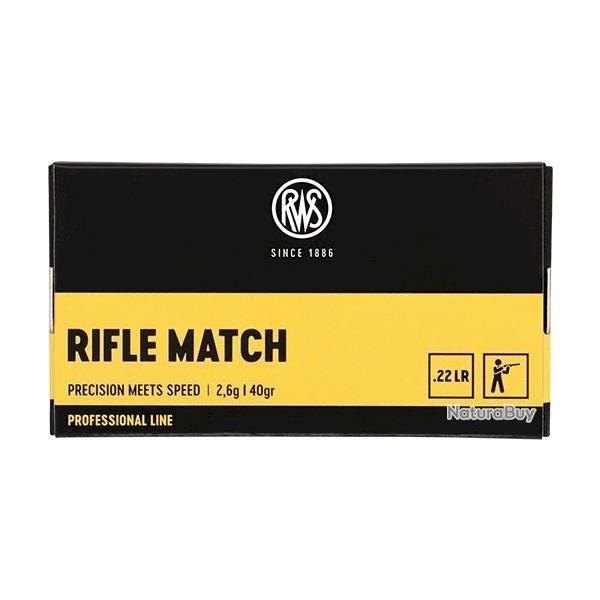 RWS 22 LR Rifle Match 2.6g 40gr x5 boites