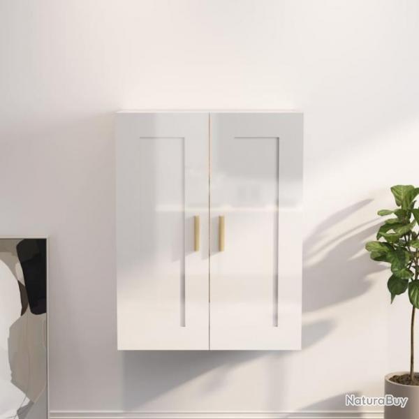 Armoire murale Blanc brillant 69,5x32,5x90 cm Bois d'ingnierie