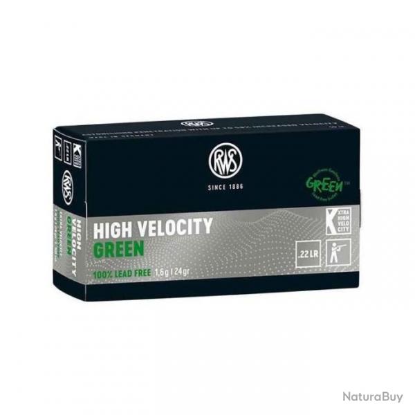 RWS 22 LR High Velocity Green 1.6g 24gr x1 boite