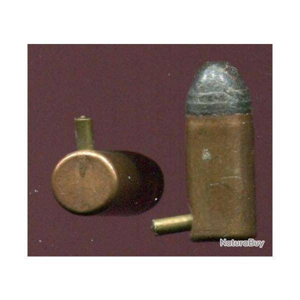 5 mm  Broche Revolver Lefaucheux - tui cuivre ou laiton
