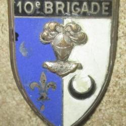 10° Brigade de Cavalerie, émail, dos guilloché