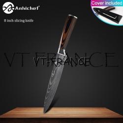 Set Couteau Japonais Pro Santoku Style Damas, Modele: Trancheur 32.5cm