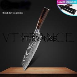 Set Couteau Japonais Pro Santoku Style Damas, Modele: Kiritsuke 33cm