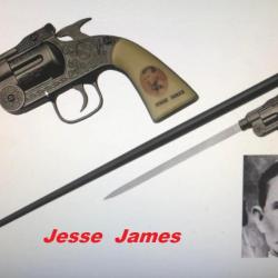 Canne épée Revolver western Jesse James