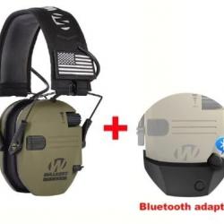 Casque antibruit Écoute Active Protection Auditive Tir Travaux Chasse + Adaptateur Bluetooth  New