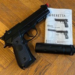 Pistolet Beretta MOD.92 A1 Tactical AEG Electrique + Silencieux