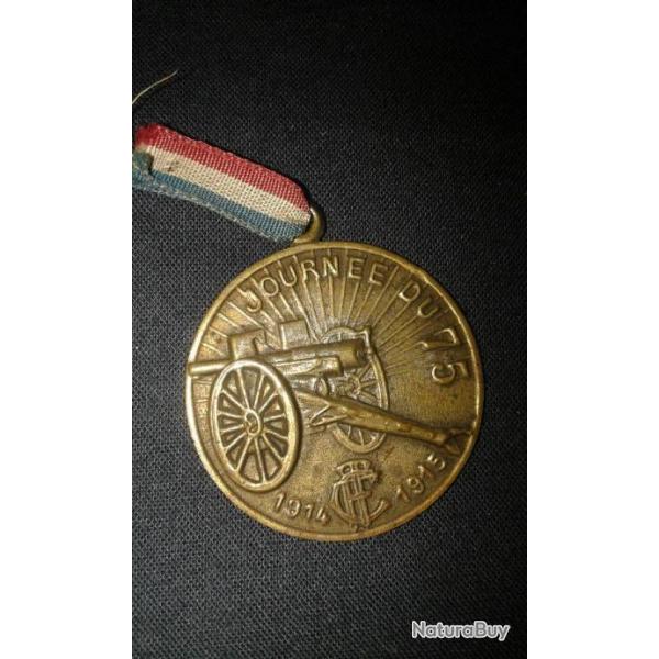 medailles journe du 75 TCF 1914/1915 aux profits des poilu