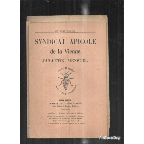 syndicat apicole de la vienne bulletin  de 1942 janvier  dcembre manque mars , 6 exemplaires