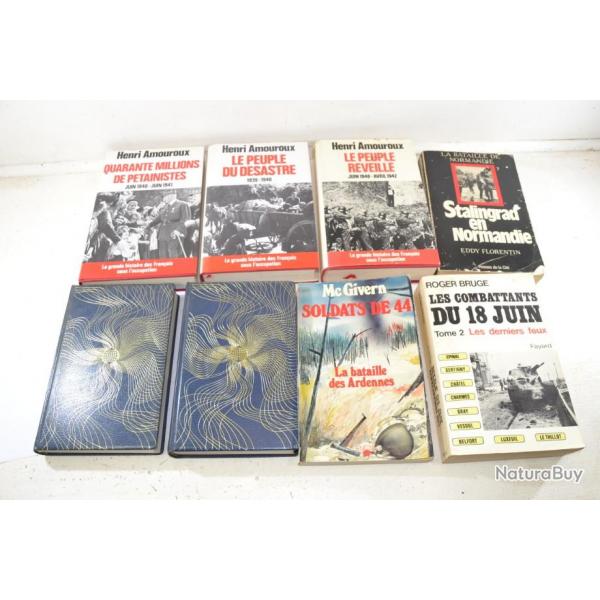 Lot livres militaria dstockage, Deuxime Guerre Mondiale WW2 livre France Allemagne USA ... (lot E)