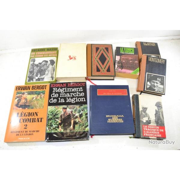 Lot livres militaria dstockage, WW2 Guerre Indochine Algrie para lgion trangre ... (lot B)