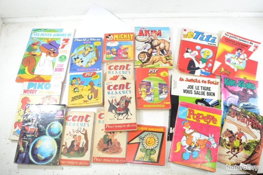 Lot livres jeunesses années 1950 60 70. Mickey Placid et Muzo Pif Akim