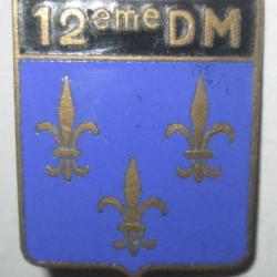 12° D.M, Division Militaire, émail