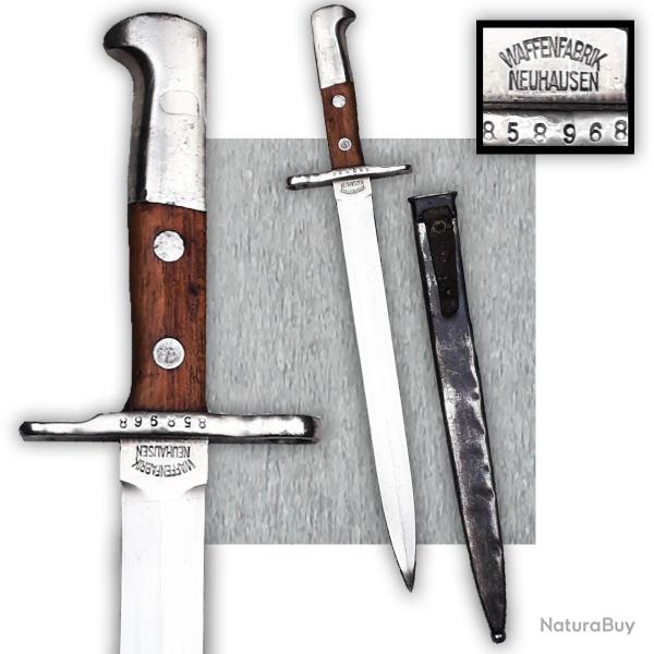 SUPERBE BAIONNETTE / POIGNARD DE COMBAT SUISSE WAFFENFABRIK MODELE 1906 ORIGINAL 03