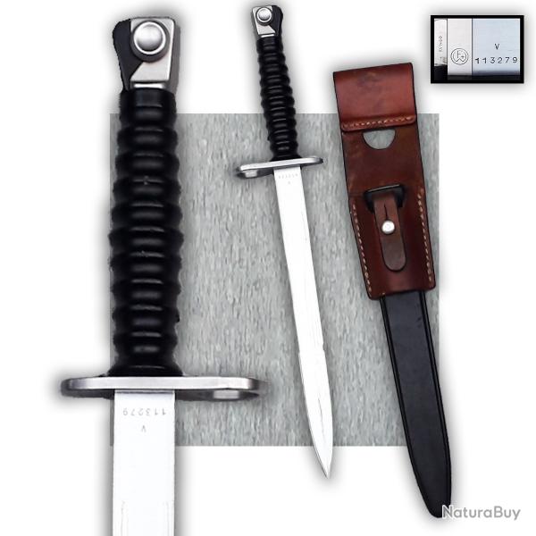 SUPERBE & BELLE BAIONNETTE DE COMBAT SUISSE P. BRAUNWALDER BERNHARDZELL MOD. 1957 ORIGINAL 02