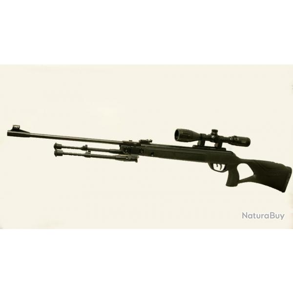 GAMO + BIPIED G-MAGNUM 6,35mm 19,9 j+ Piston (45 Jul.) + Lunette 3-9 x 40 Ret. MilDot + Pellets