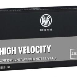 RWS 22 LR High Velocity 2.6g 40gr x1 boite