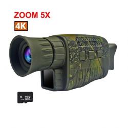 Caméra Vision Nocturne Infrarouge Zoom5X 32Go Monoculaire Photos Vidéos Chasse Outdoor Rando