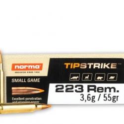 Norma 223 Rem. Tipstrike Varmint 3.6g 55gr x1 boite