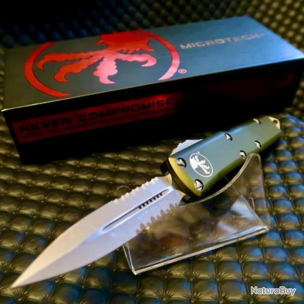 - Exceptionel Microtech Apocalyptic UTX-85 D/E Stonewash Serrated Green / 232-11 OD "Mint"- 2022 fev