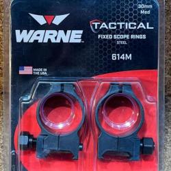COLLIERS SUPPORT WARNE ACIER TACTICAL 614M Ø30MM MED FIXE RAIL PICATINNY