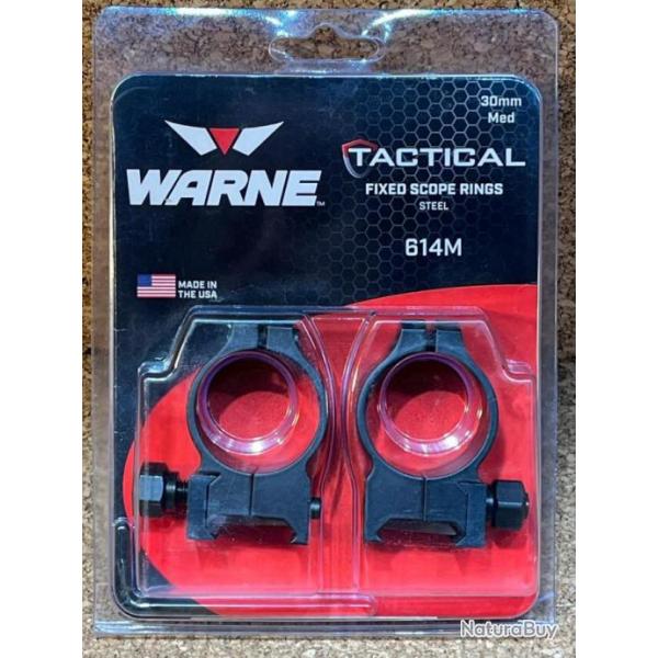 COLLIERS SUPPORT WARNE ACIER TACTICAL 614M 30MM MED FIXE RAIL PICATINNY