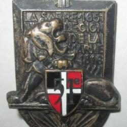 51° Régiment d'Infanterie, écu émail, dos guilloché embouti
