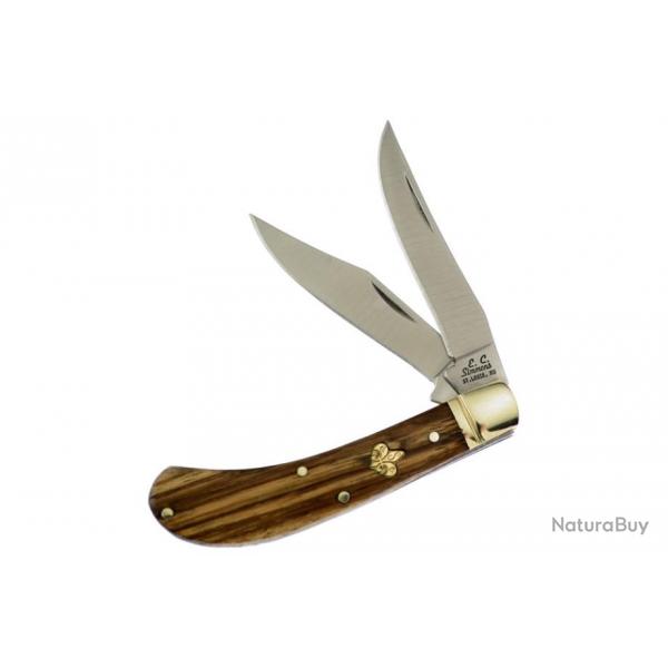 Couteau Frost Cutlery Saddlehorn Zebrawood 2 Lames Acier Inox Manche Bois FECS528ZW