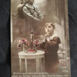 carte postale de poilu avec correspondance militaire theme la grande guerre port comprit france
