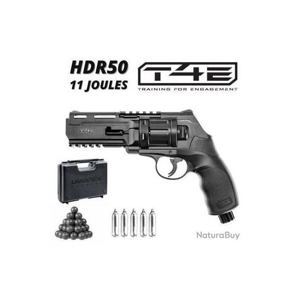 Pack Promo Revolver Umarex  T4E HDR50 co2 billes caoutchouc 11 joules + Malette 4