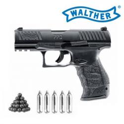 Pack Pistolet billes caoutchouc Walther PPQ M2 T4E .43 CO2 + balles + co2 !