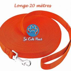 Longe Laisse 20 mètres Orange pour Chien So Cute Paws Cheval  Animaux chasse Livraison Gratuite!