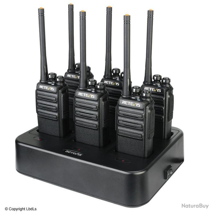 Retevis - 6 talkie walkie professionnels 16 Canaux CTCSS/DCS noir