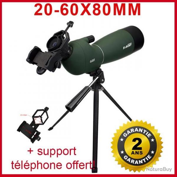 TOP ENCHERES !! Tlescope SVBONY 20-60x80mm  Adaptateur tlphone OFFERT ! GARANTIE 2 ANS -