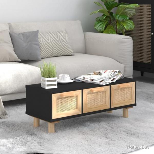 Table basse Noir 80x40x30 cm Bois d'ingnierie et pin massif