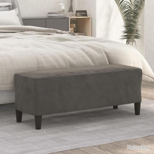 Banc Gris fonc 100x35x41 cm Velours