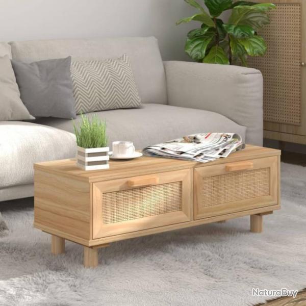 Table basse Marron 80x40x30 cm Bois d'ingnierie et pin massif