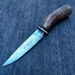 Ancien Couteau de Chasse NICKER ALLEMAND de SOLINGEN Manche en Bois de Cerf