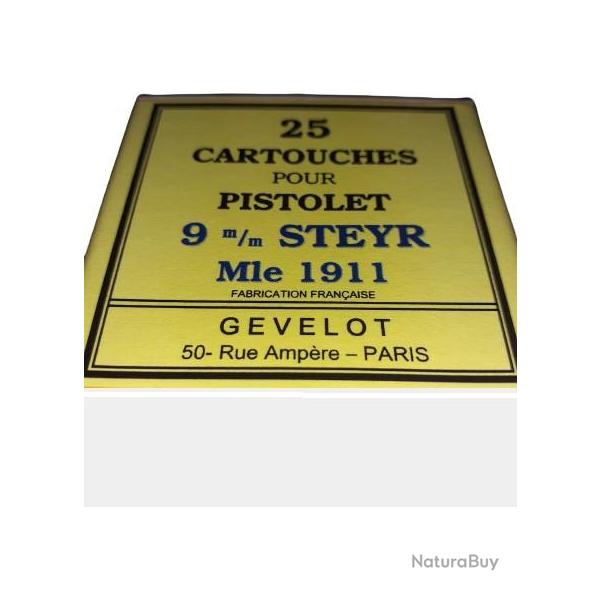 9 mm Steyr Mle 1911: Reproduction boite cartouches (vide) GE 9882174