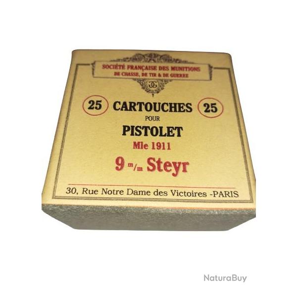 9 mm Steyr Mle 1911: Reproduction boite cartouches (vide) SFM 9882188